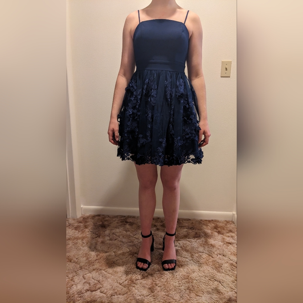 Navy floral dress